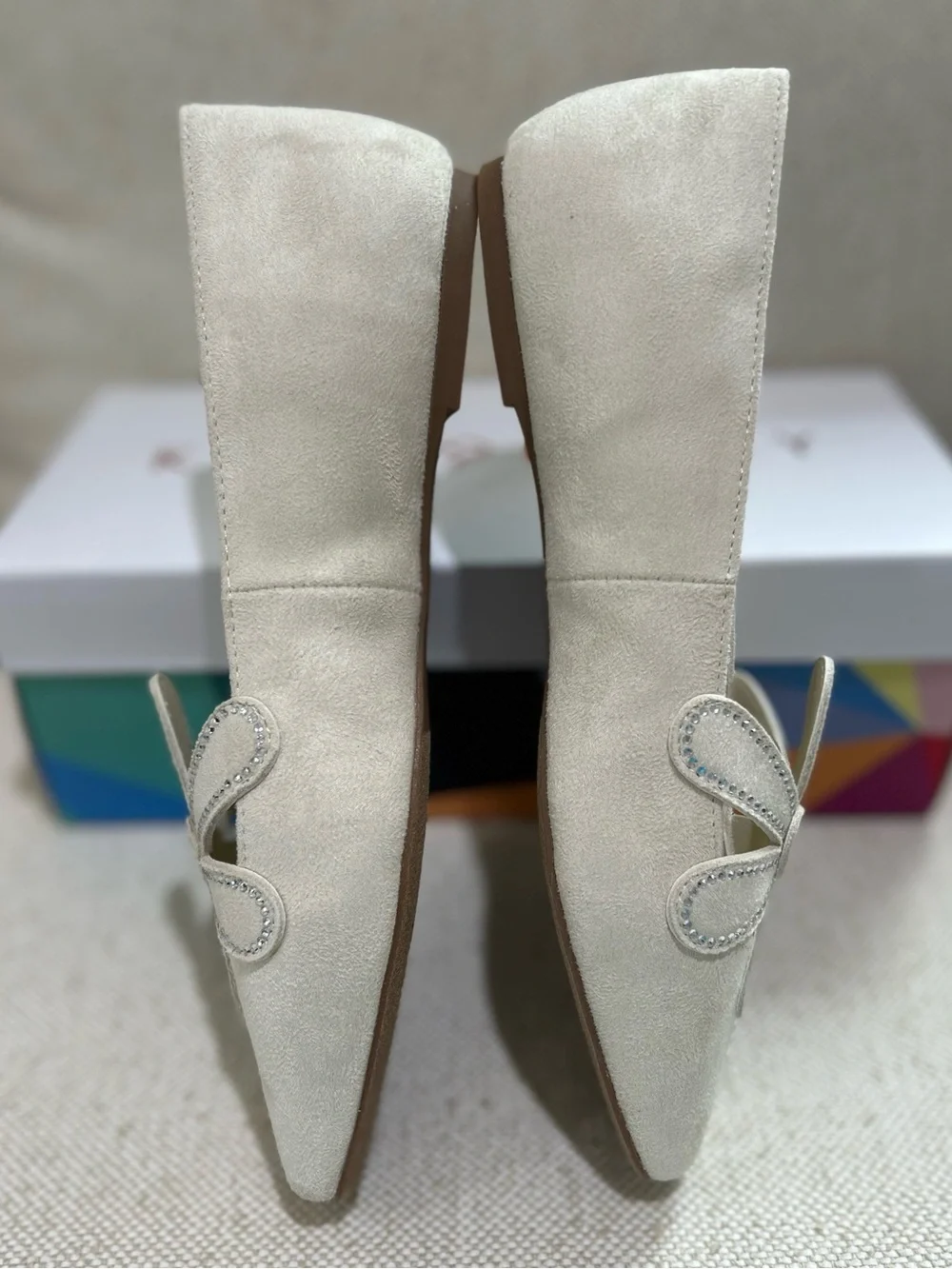 Katy Perry Evie Daisy Ballet Flat Cream Chalk Rhinestone Women’s Size 7 NIB